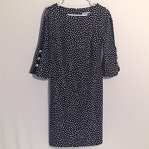 Shelby & Palmer Peplum Waist Dress Size 6 blue/Whi